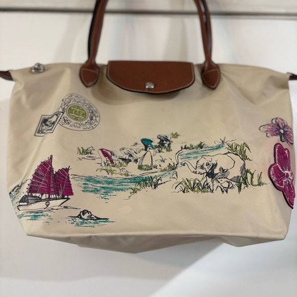 LONGCHAMP Le Pliage Limited Edition Autour De Ha Long Vietnam Medium Tote Bag - Picture 4 of 11